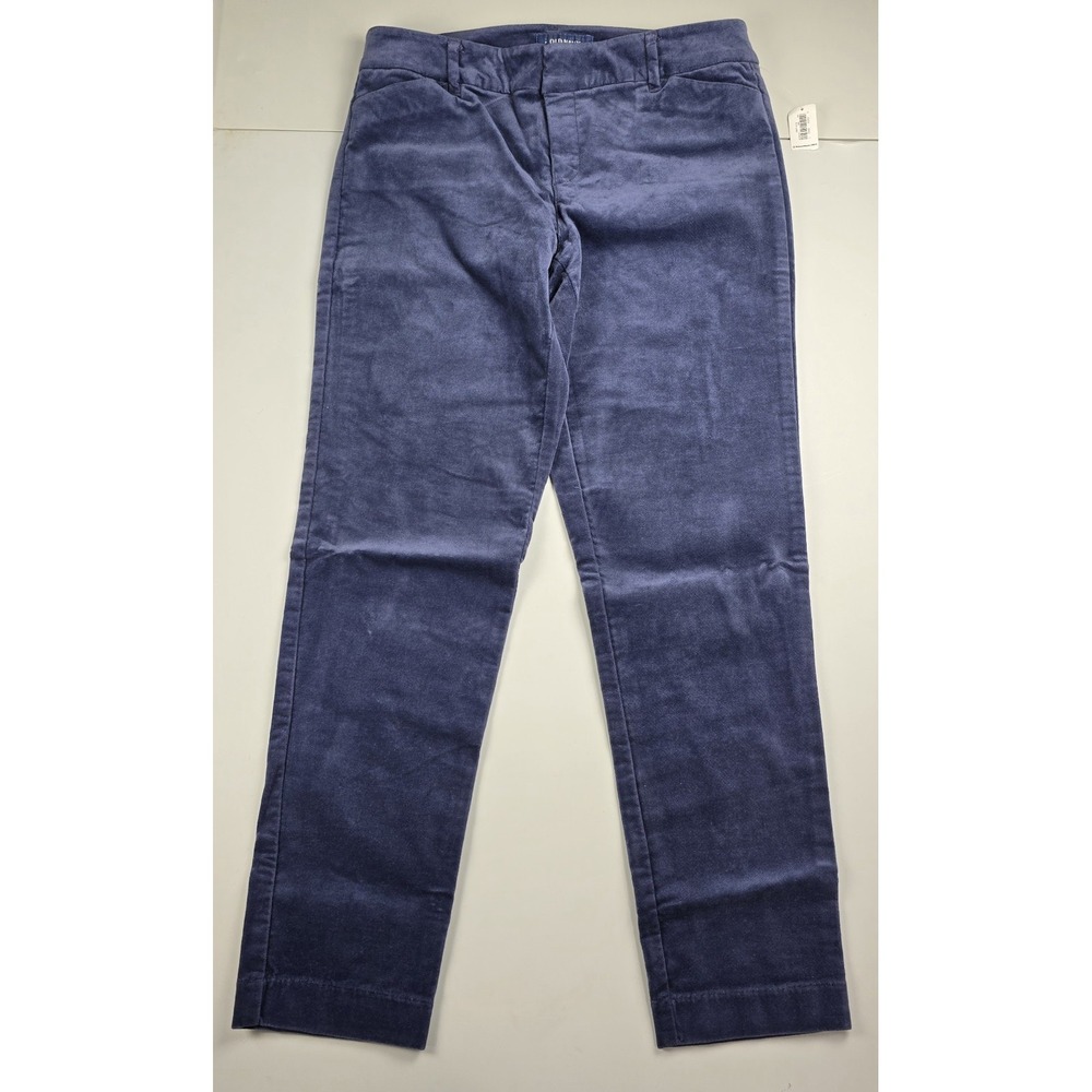 Old Navy Pants Womens Sz 4 Blue Velvet Pixie Mid Rise Stretch Regular